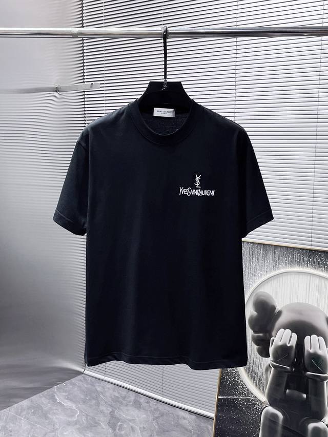 Saint Laurent Ysl 2025Ss new half-sleeved T-shirt, short-sleeved round neck T-s