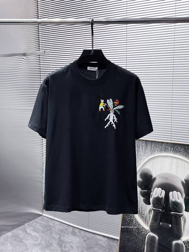 Loewe 2025Ss new half-sleeve T-shirt, short-sleeved round neck T-shirt, high-end