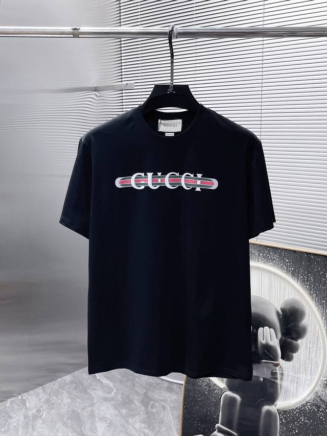 Gucci 2025 new round neck short-sleeved T-shirt, high-end version! Custom-made