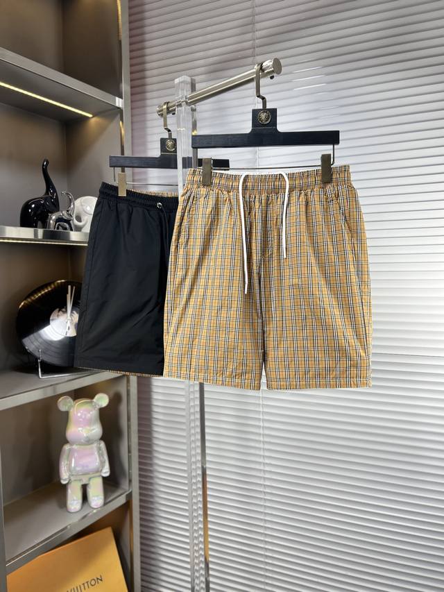 Bbr*BURBERRY Ss25 summer men's double-sided casual shorts, a versatile item, ela
