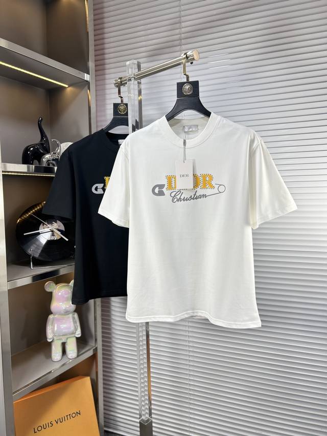Dio*Dior Ss25 early spring new short-sleeved T-shirt, ice tide cotton series, th