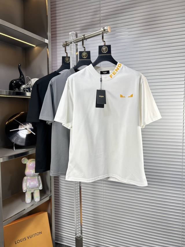 Fend* Fendi Ss25 early spring new short-sleeved T-shirt, high-end ice-tide cotto