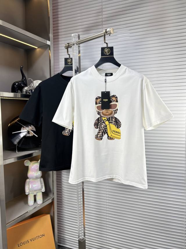Fend* Fendi Ss25 early spring new short-sleeved T-shirt, ice tide cotton series,