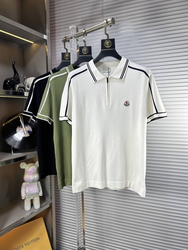 Monc*Monc Ss25 Spring and Summer new knitted Polo short sleeves, the latest fash