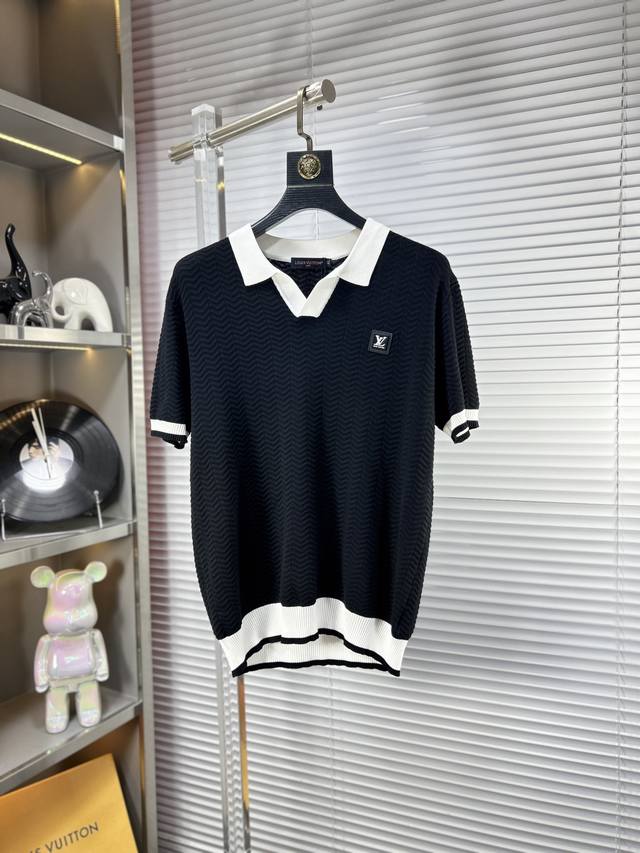 Lv*Louis Ss25 Spring and Summer new knitted Polo short sleeves, the latest fashi