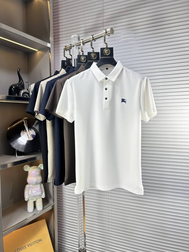 Bbr*BURBERRY Ss25 new summer lapel Polo shirt. High-quality piqu