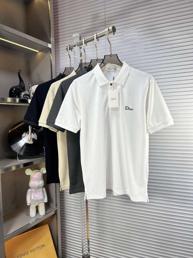 Dio*Dior Ss25 Early Spring New Lapel Polo Shirt High-quality piqu