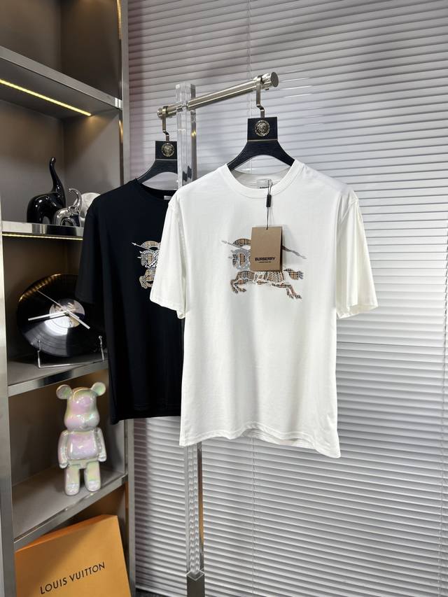 Bbr*BURBERRY Ss25 new spring and summer short-sleeved T-shirt, mercerized cotton