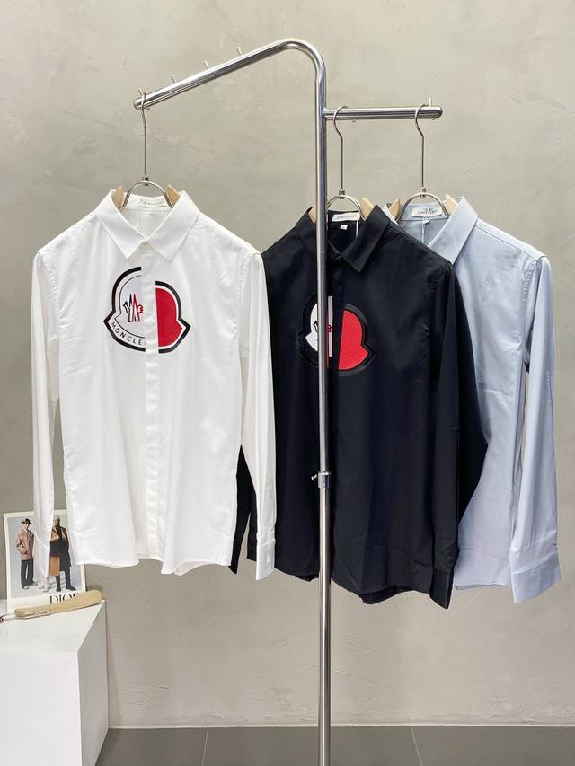 Moncler exclusive new men's casual long-sleeved shirt High-end customization Hig