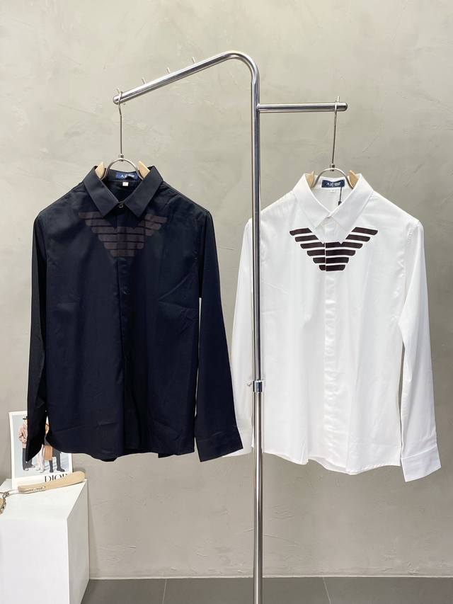 Armani Armani exclusive new men's casual long-sleeved shirt High-end customizati