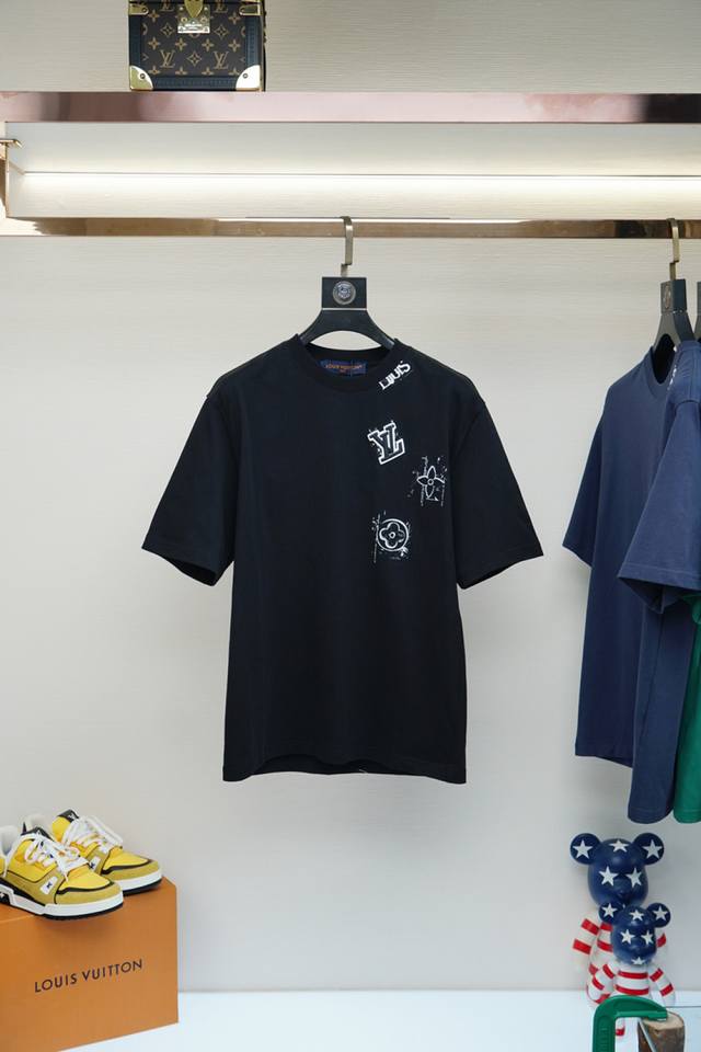 Lv Louis Vuitton, 2025 Spring/Summer Collection New Men's Mercerized Plain Cotto