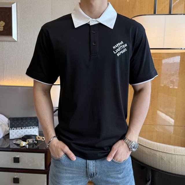 Lv 2025Ss New Polo Neck Short Sleeve Series for Spring and Summer of the Year of