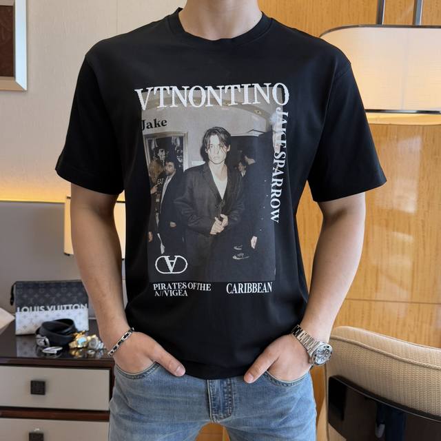 Valentino 2025Ss Snake Spring and Summer boutique loose version short-sleeved T