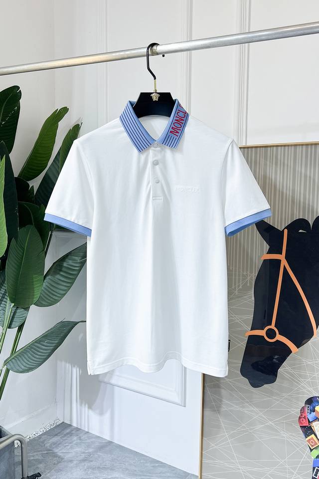 Moncler 2025Ss Spring and Summer New Polo Neck Short Sleeve Series. Selected hig