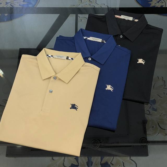 Burbe** Burberry 2025 Spring and Summer new original men's lapel Polo shirt shor