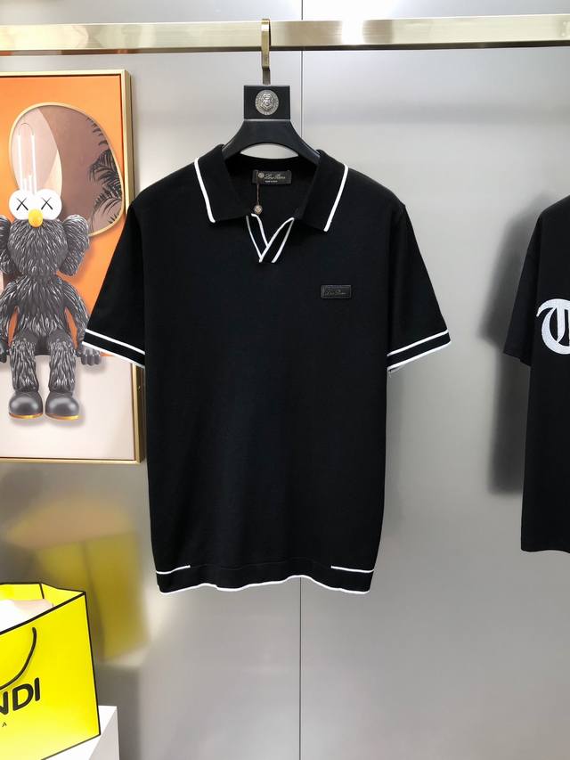 Lp Loyou Pianya 2025 Spring and Summer new men's original lapel short-sleeved kn