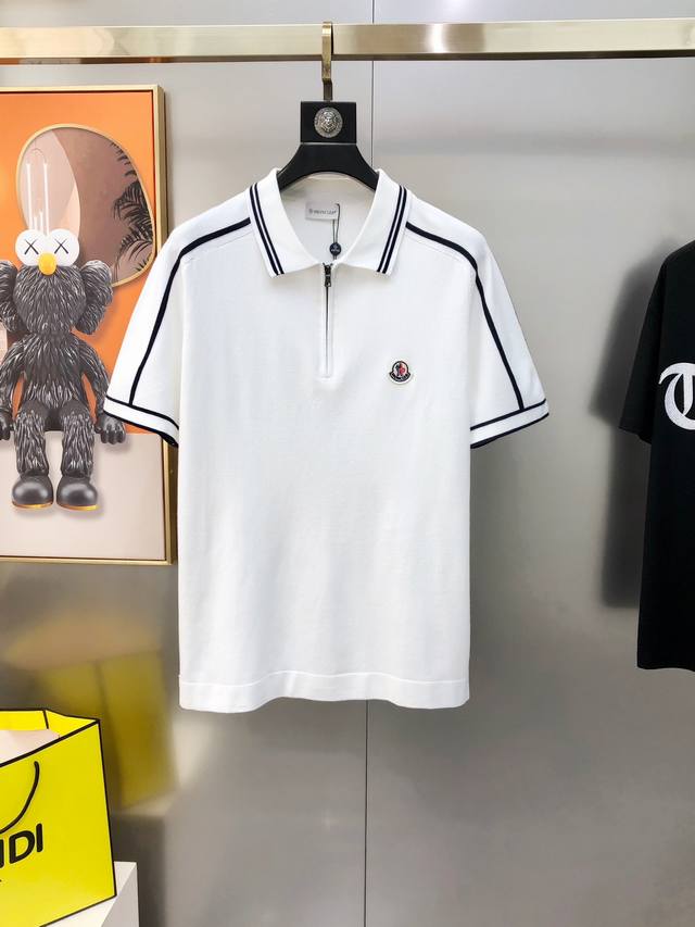 M*Ncler Moncler 2025 spring and summer new men's original lapel short-sleeved kn