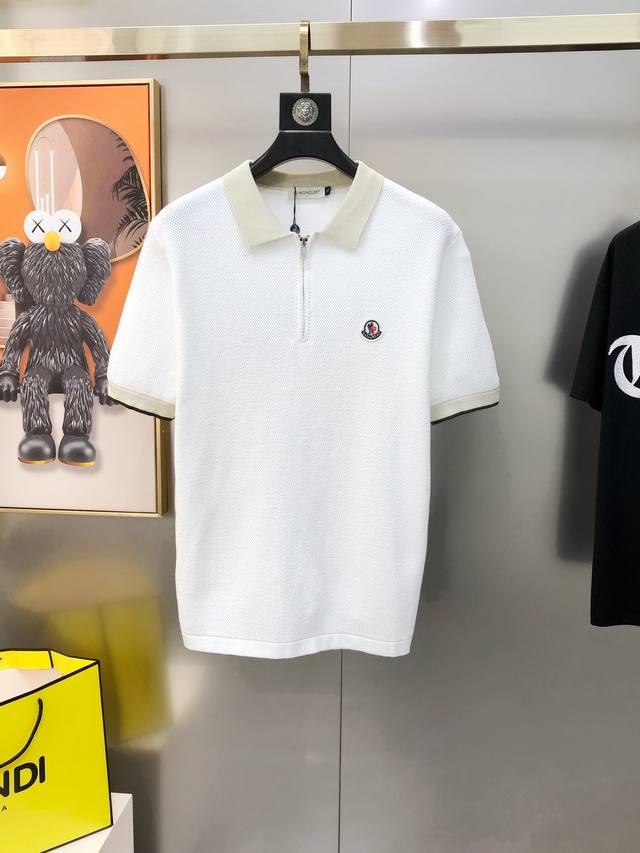 M*Ncler Moncler 2025 spring and summer new men's original lapel short-sleeved kn