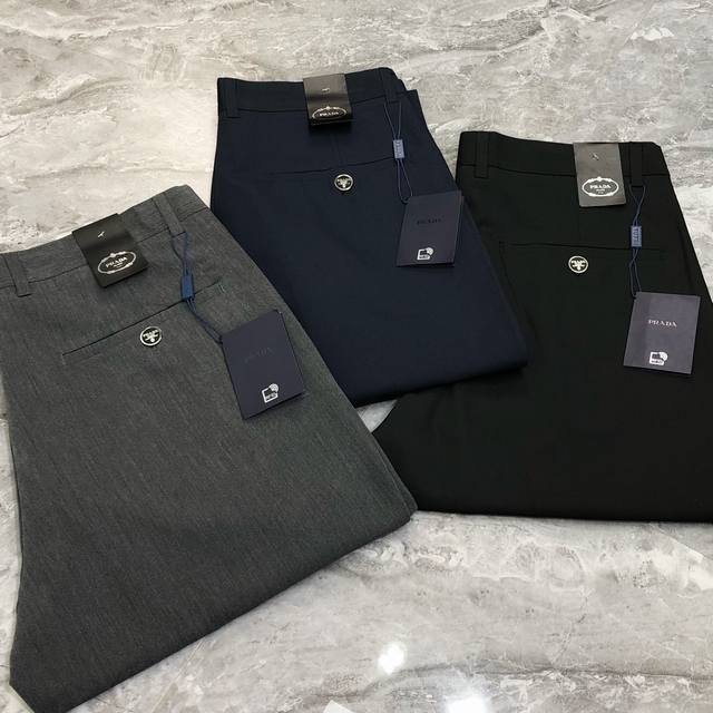 P*Ada Prada 2025 Spring and Summer new original men's business casual trousers t