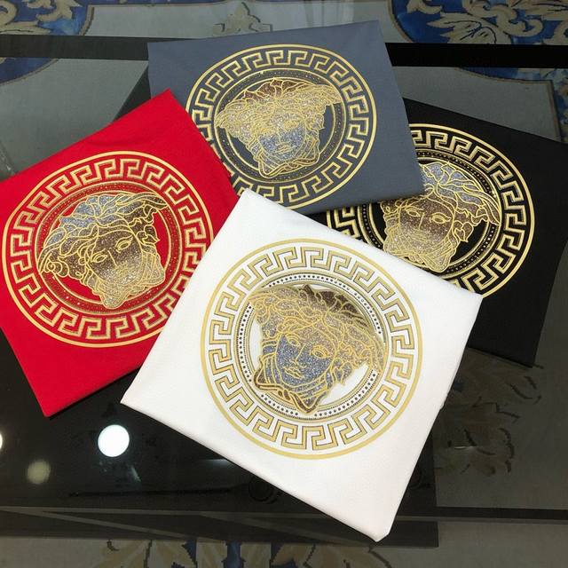 V*Rsace Versace 2025 Spring and Summer new original men's round neck short-sleev