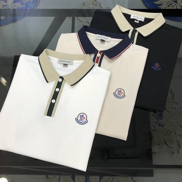 M*Ncler Moncler 2025 Spring and Summer new original men's lapel Polo shirt short