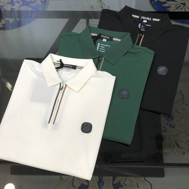 Z*Gna Zegna 2025 Spring and Summer new original men's lapel Polo shirt short-sle