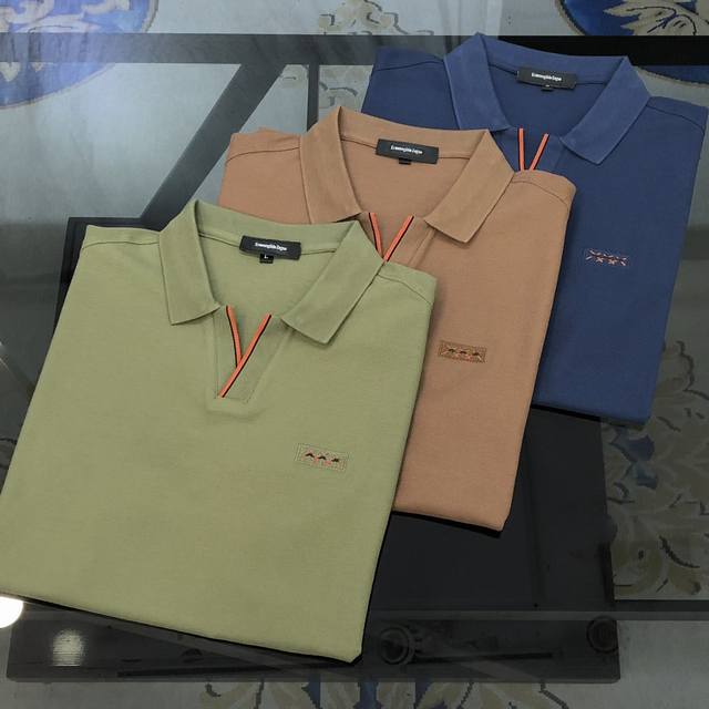 Z*Gna Zegna 2025 Spring and Summer new original men's lapel Polo shirt short-sle