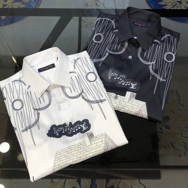 Lv Louis Vuitton new men's original casual long-sleeved shirt, sold on the offic