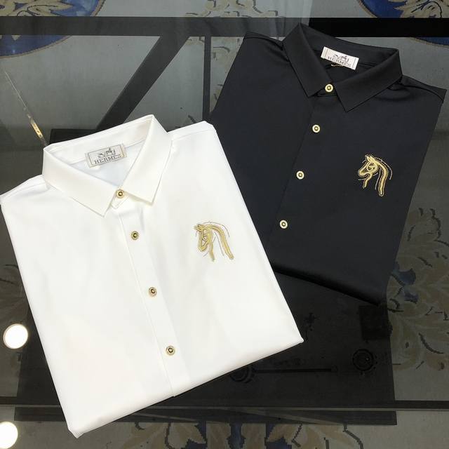H*Rmes Hermes new men's original casual long-sleeved shirt is on sale on the off