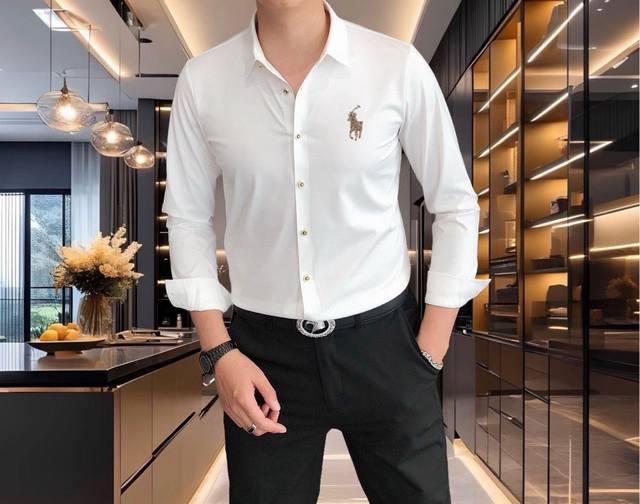 Polo 2025 new men's original casual long-sleeved shirt is sold on the official w