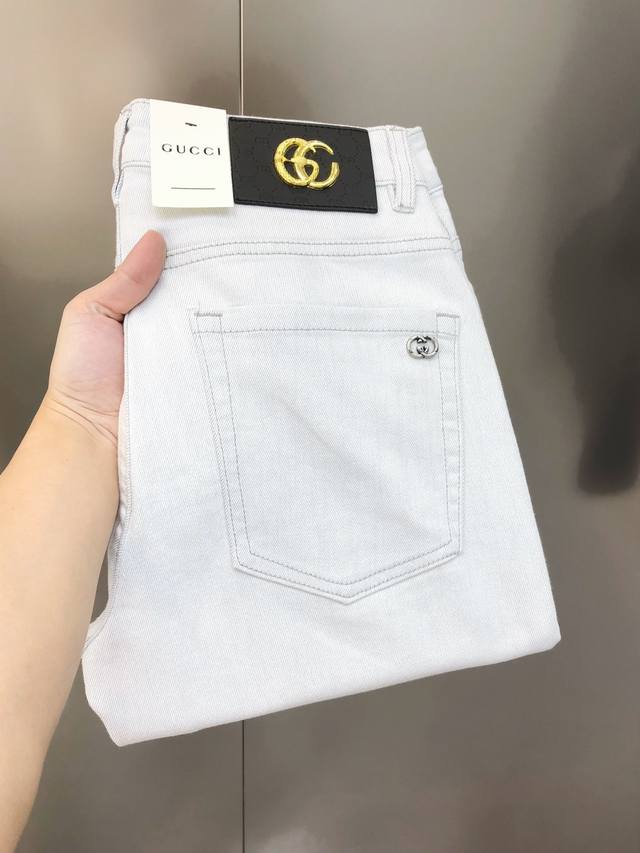 G*Cci Gucci 2025 spring and summer new men's slim-fit jeans, official website sy