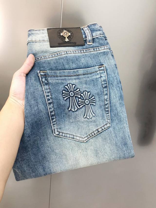 Chrome Hearts 2025 Spring and Summer new men's slim jeans official website sync