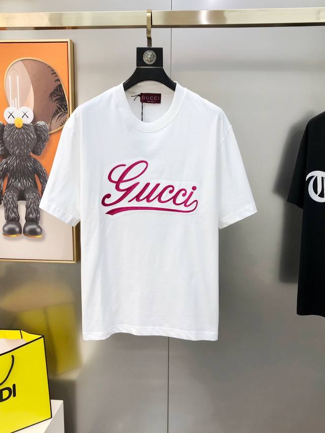 G*Cci Gucci 2025 spring and summer new original men's round neck short-sleeved T