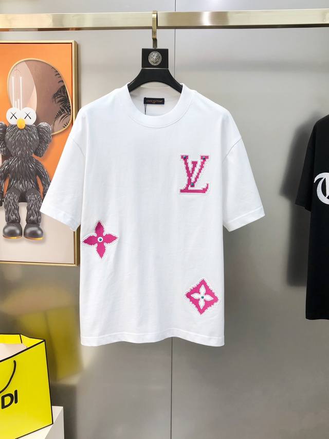 Lv Louis Vuitton 2025 spring and summer new original men's round neck short-slee