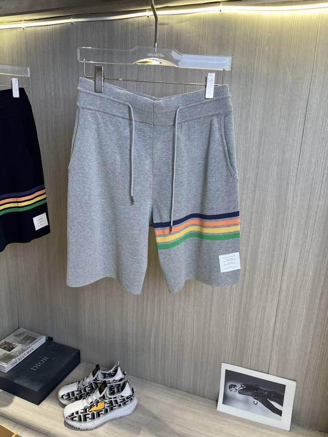 Tb Thom Browne 2025Ss new knitted shorts, custom fabrics made of wafer cloth, ja