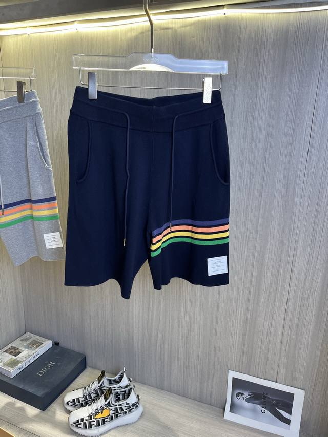 Tb Thom Browne2025Ss new knitted shorts, custom fabrics made of wafer cloth, jac