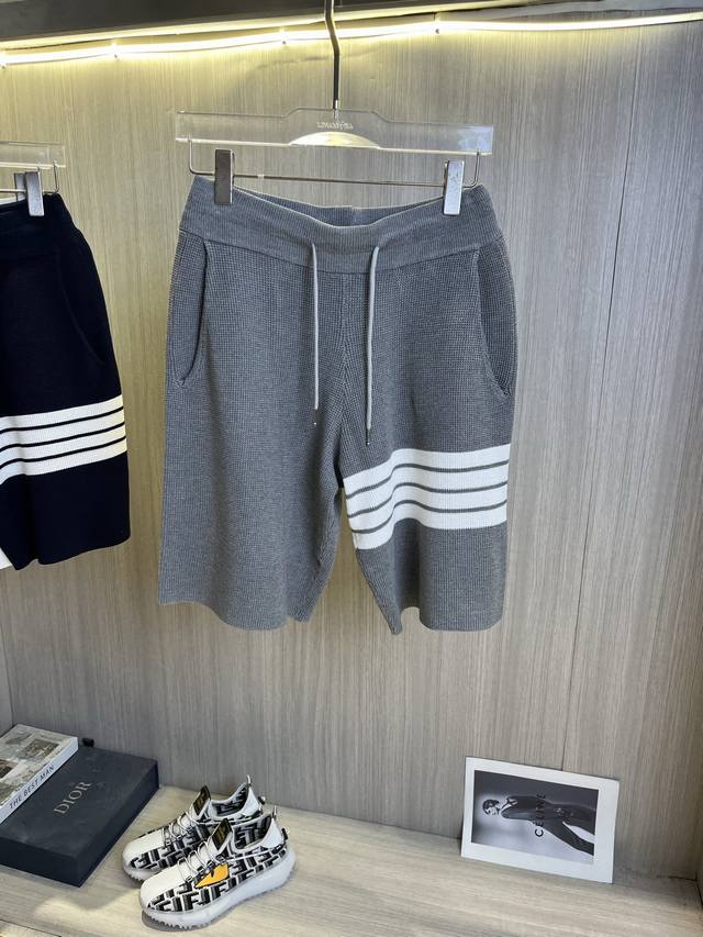 Tb Thom Browne 2025Ss new knitted shorts, custom fabrics made of wafer fabric, j