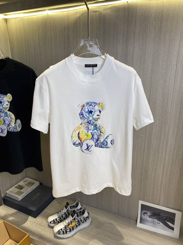 Lv Louis Vuitton 2025 Spring and Summer new high-weight heavy round neck short-s