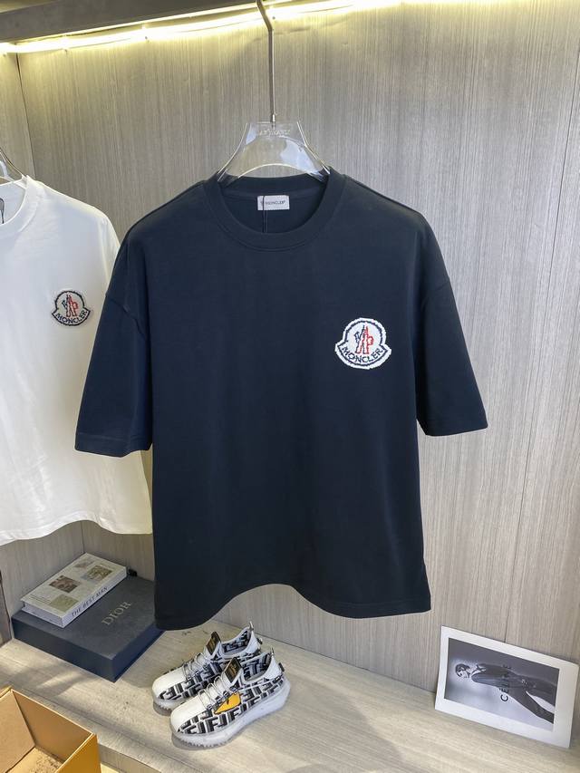 Moncler 2025 Spring and Summer new high-weight heavy round-neck short-sleeved sh