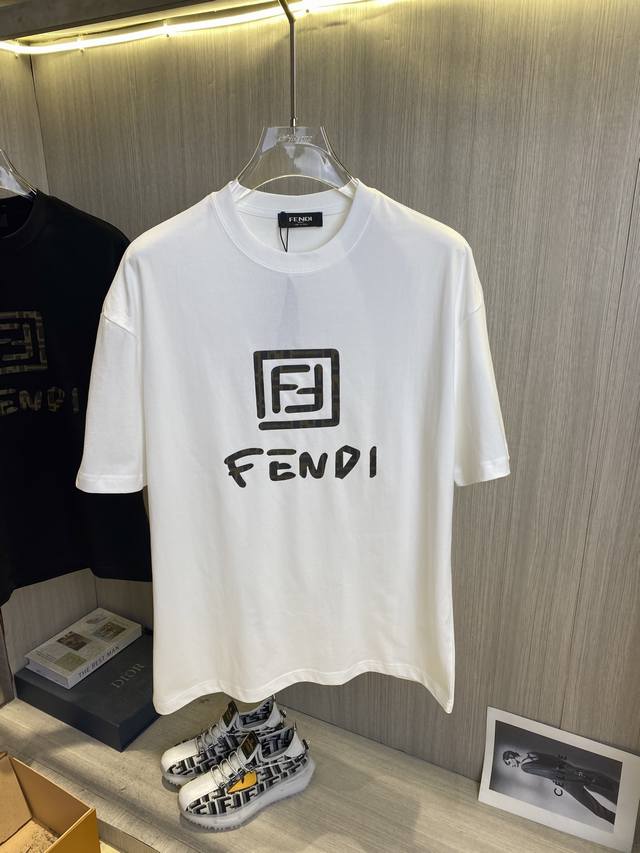 Fendi Fendi 2025 spring and summer new high-weight heavy round neck short-sleeve