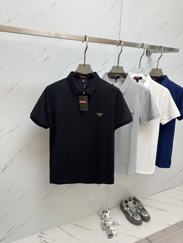 Prada's latest and most premium version of Polo shirt short sleeves, top qualit