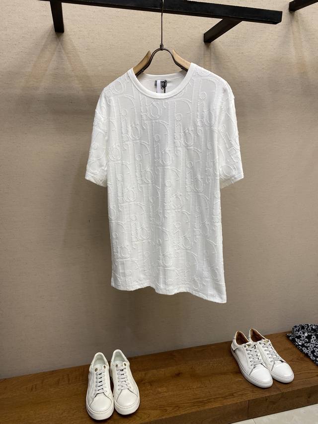 Dior, 25Ss full jacquard logo loose T-shirt, authentic 9100 purchase, customized