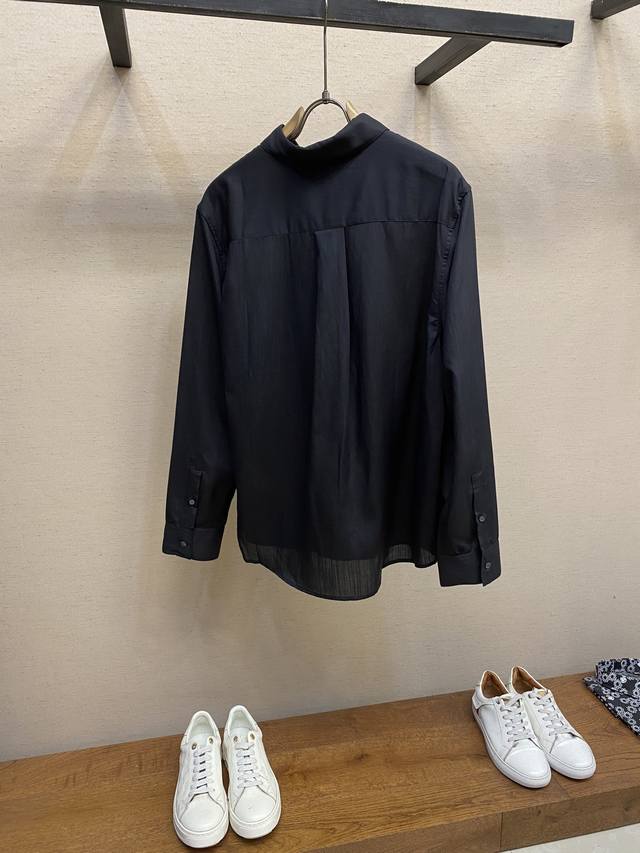 Loewe, embroidered linen long-sleeved shirt Fabric selection: Viscose fiber is f