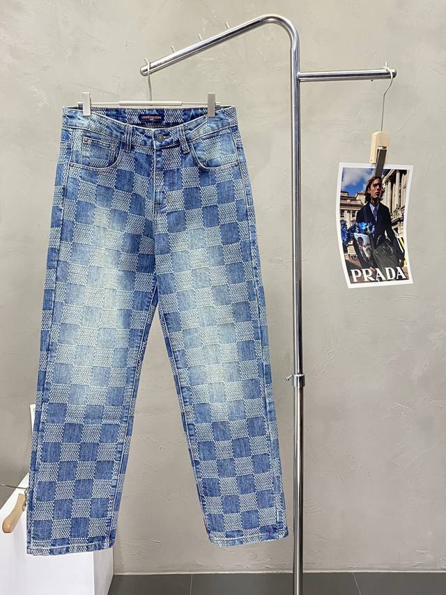 Louis Vuitton exclusive new high-end version of wide-leg jeans! Custom-made fabr