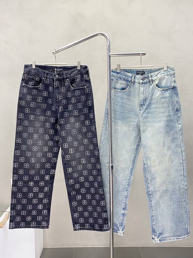 Balenciga exclusive new high-end version of wide-leg denim pants! Custom-made fa