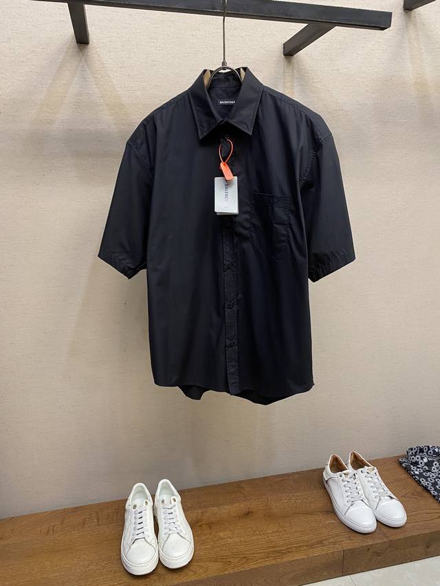 Balenciaga Tape Short Sleeve ShirtCustomized cotton wrinkle-proof fiber cloud fa