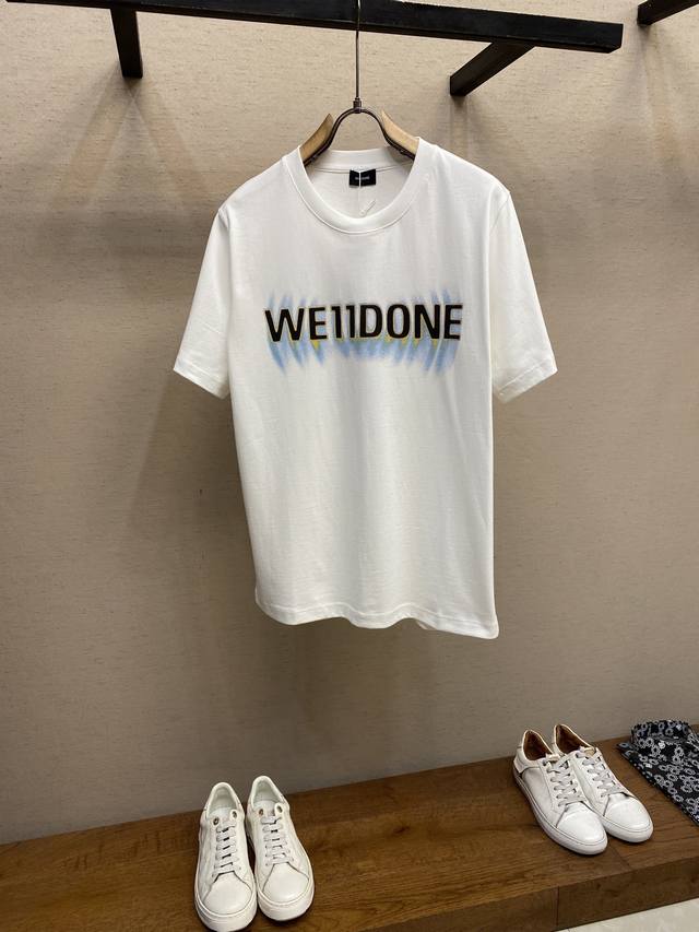 We11Done 25Ss Gradient Logo Kangli Direct Printing Cotton Short Sleeve T-shirt C