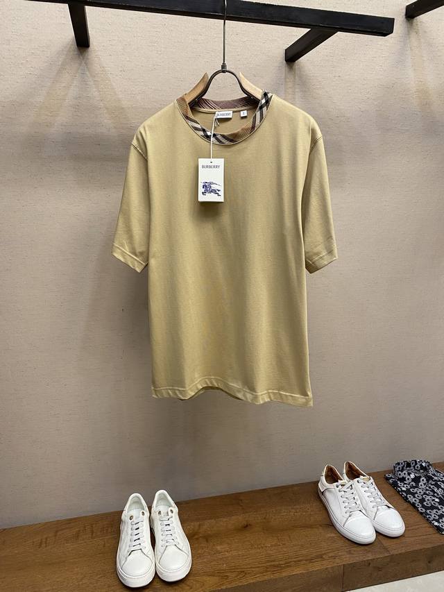 Bbr Plaid collar round neck short sleeves Release color: black, white, khaki Ori