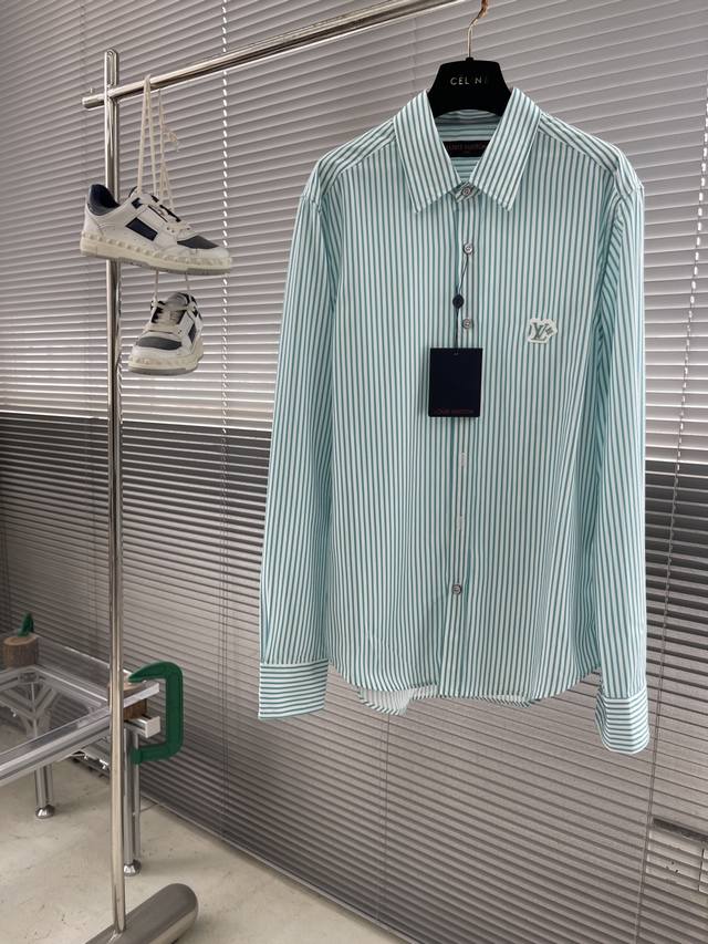 25Ss The new cotton long-sleeved shirt uses Monogram jacquard as the background