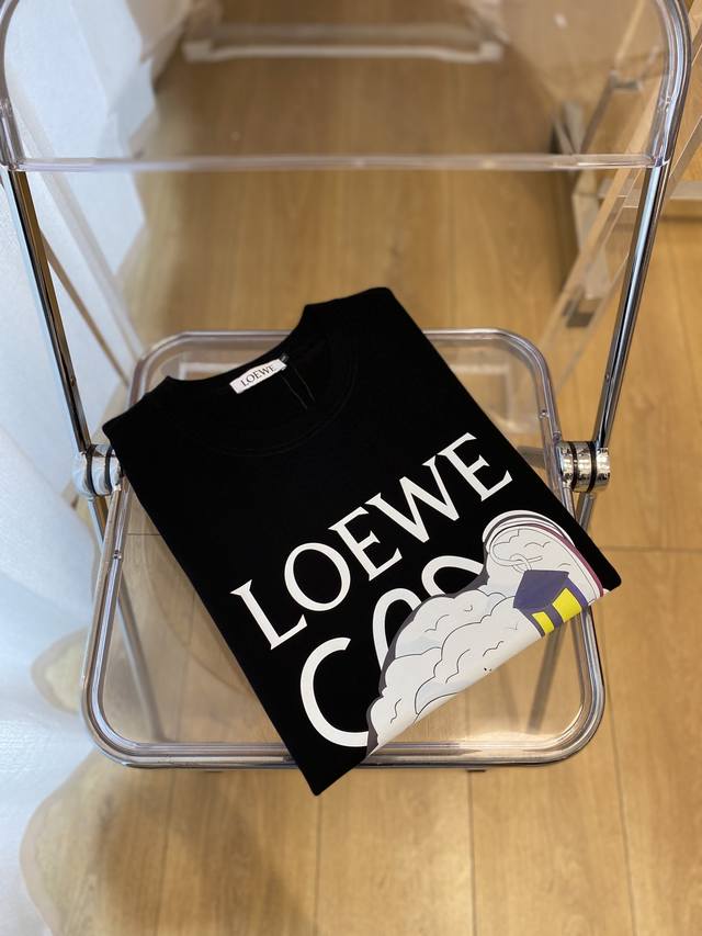 Loewe, 2025 new short-sleeved T-shirt, handsome and fashionable, top-notch print